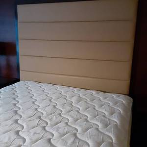 lot 604 image: King Headboard, Mattress and Frame