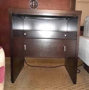 lot 606 image: Big Wooden Nightstand