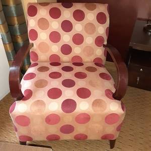 lot 607 image: Fun and Classic Polka Dot Accent Chair