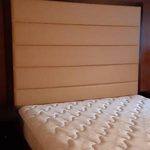 lot 628 image: King Headboard, Mattress and Frame