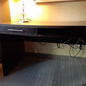lot 654 image: Classic Office Lot Desk & Bubble Lamp