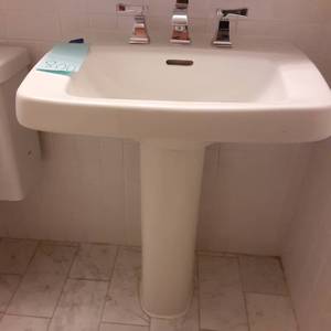 lot 800 image: Gorgeous White Pedestal Sink