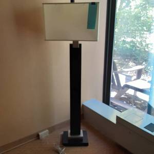 lot 828 image: Tall Square Black Lamp