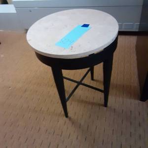 lot 829 image: Heavy Marble Circle Nightstand