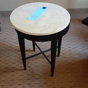 lot 849 image: Heavy Marble Circle Nightstand