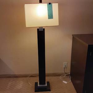 lot 874 image: Tall Square Black Lamp