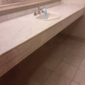 lot 880 image: Beautifully Marbled White Large Bathroom Counter with Sink