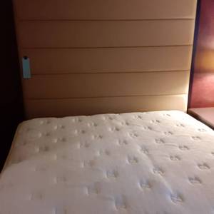 lot 966 image: Beautiful King Headboard, Mattress and Frame
