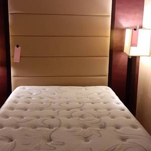 lot 1012 image: Full Sized Headboard, Mattress and Frame