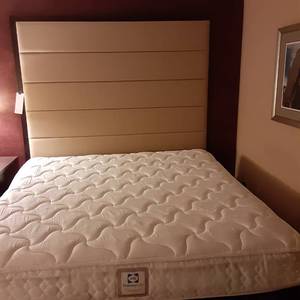 lot 1059 image: King Headboard, Mattress and Frame