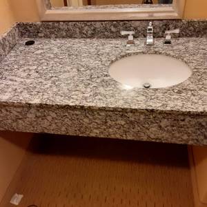 lot 525 image: Beautiful Marble Bathroom Counter w Sink