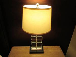 lot 109 image: Curvy Glass Table Lamp