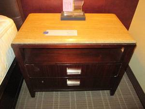 lot 110 image: Lexington Stone Topped Wood Side Table