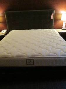 lot 111 image: Luxurious King Headboard, Mattress, and Frame