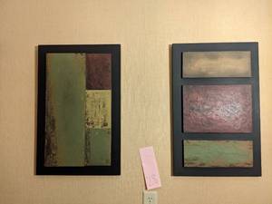 lot 28 image: Set of (2) Framed and Matted Abstract Art