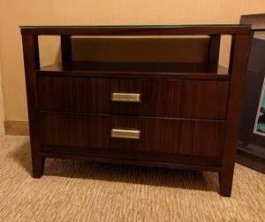 lot 41 image: Two Drawer End Table with an Upper Shelf