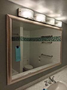 lot 700 image: Large Bathroom Mirror & Light Bar
