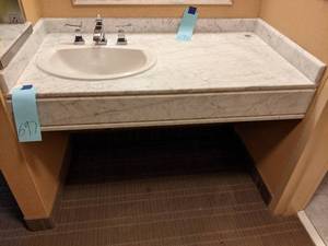 lot 697 image: Small Marble Counter w Sink