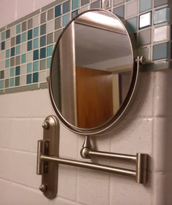 lot 820 image: Bathroom Accessories Magnifying Mirror, Towel Bars, Towel Shelf, & More