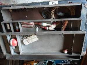 Vintage Metal Tackle Box With Contents