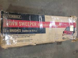 48 in. 15 cu. ft. Lawn Sweeper like new customer returned