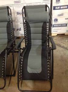 Padded Gravity Chairs With Foot Cover & Big Cupholder, Grey & Black, PK2 new