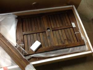 Boardwalk Dark Brown Acacia Wood Extendable Outdoor Dining Table like new open box