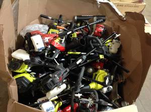 Lot of assorted string trimmers  in various models and  conditions  some for parts or repair