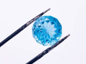 12.55 Carat Natural Fancy Cut Blue Topaz Gemstone