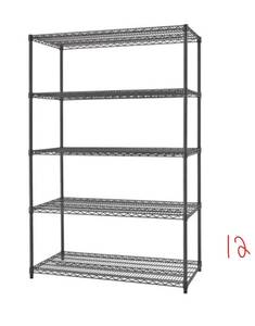 TRINITY Black Anthracite 5-Tier Steel Wire Shelving Unit (48 in. W x 72 in. H x 18 in. D)