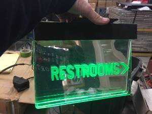 Ceiling Mount Lightup Restroom Sign