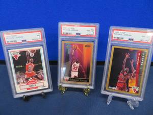 lot 1 image: 3 MICHAEL JORDAN PSA GRADED CARDS