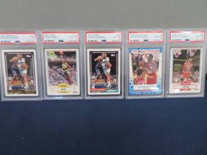 lot 2 image: 5 PSA GRADED BASKETBALL CARDS