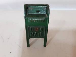 lot 13 image: Cast Iron Letters U.S. Mail Coin Bank 4 Tall