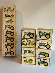 lot 161 image: Miniature John Deere Toy Tractors and Ertl John Deere 455 Die Cast Garden Tractor