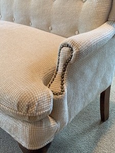 lot 16 image: Ivory Upholstered Textured Settee
