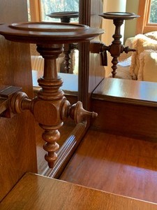 lot 14 image: Victorian Walnut Dresser w Hanky Drawers and Candle Holders