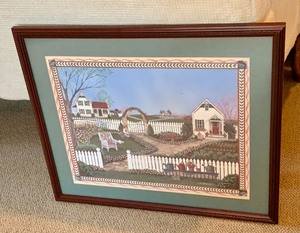 lot 25 image: Framed  Americana Folk Art Print by Debby Stewart