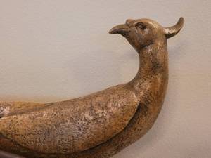 lot 56 image: Unique Decorative Pheasants and Metal Bowl