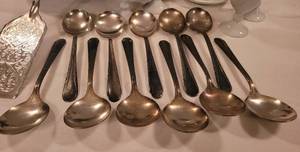 lot 77 image: Eclectic Silver Plate and China Serving Collection