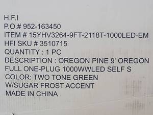 lot 280 image: 9 ft Oregon Pine Lighted Christmas Tree