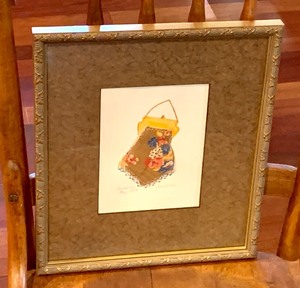 lot 29 image: Framed Art Created with a Vintage Textile by Jane Evans