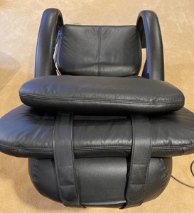 lot 198 image: Black Leather Massage Chair