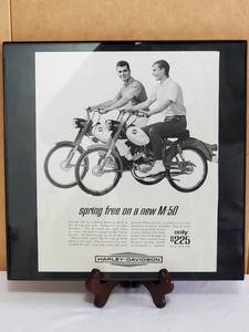 lot 333 image: Vintage Harley Davidson Framed Ad