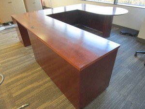 lot 101 image: KIMBALL EXECUTIVE DESK WITH FILING AND STORAGE