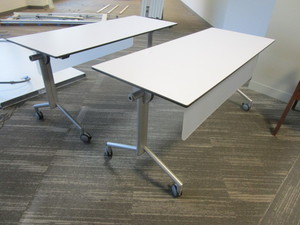 lot 106 image: FLIP TOP TRAINING TABLES THAT NEST FOR STORAGE
