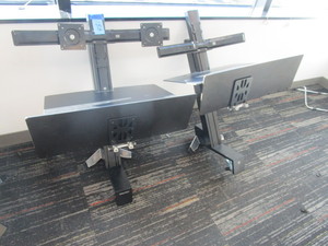 lot 133 image: 2 ERGOTRON, DUAL MONITOR, SIT STAND WORK STATIONS