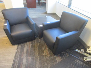 lot 153 image: KEILHAUER LOUNGE CHAIRS WITH TABLE