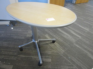lot 102 image: HAWORTH EGG SHAPE ROLLING WORK TABLE