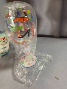 lot 100 image: Delish Hand Painted Stemware Shoe Hound New